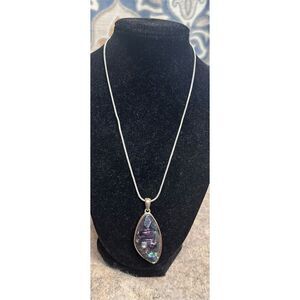 Stunning adjustable long SIGNED VINTAGE 90s statement Style Necklace Large purpl